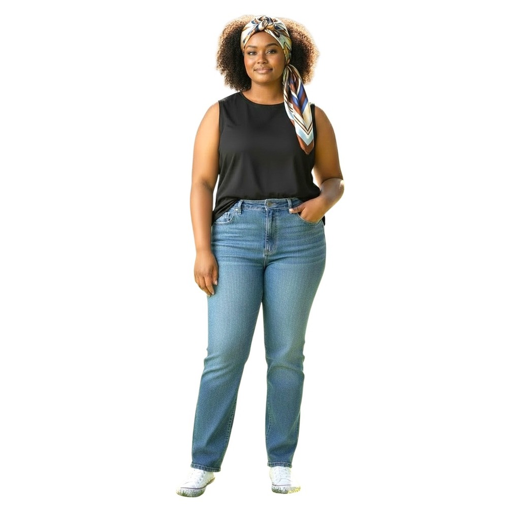 Riders by Lee Vintage High Waisted Tapered Leg‎ Blue Denim Jeans Womens 16 PET